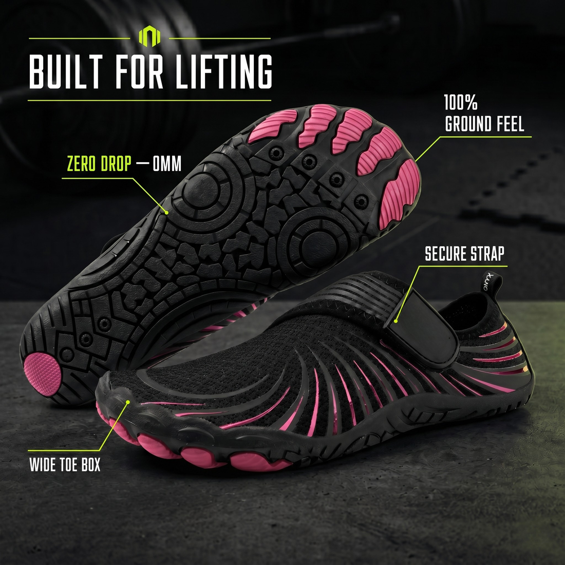 KRAFTBARE FORGE Raw Pink, transitioning to zero-drop lifting shoes